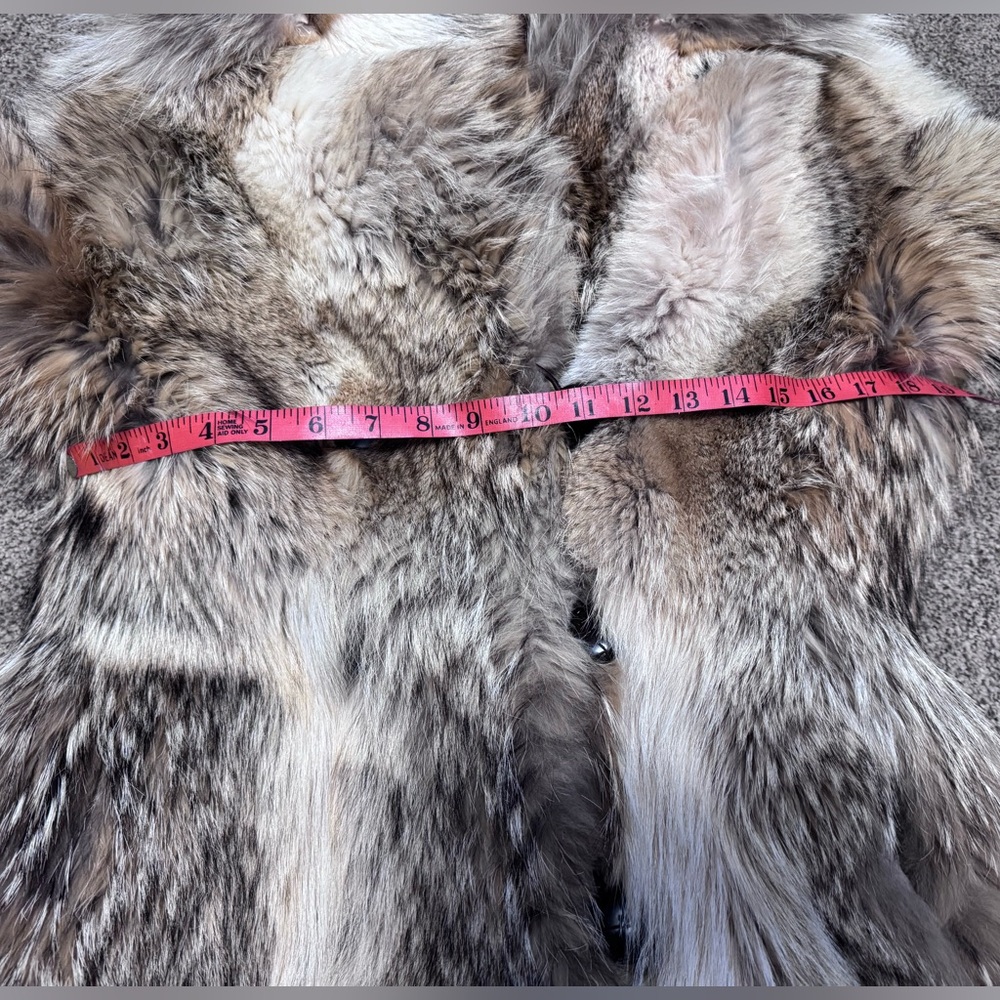 Genuine Wolf Fur Vintage Long Jacket - Picture 9 of 11